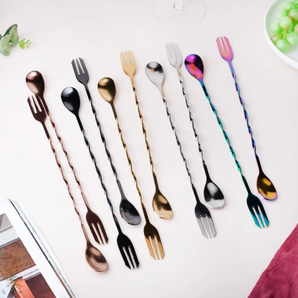 Bar Spoon With Fork Multicolour Set of 2 - Image 7