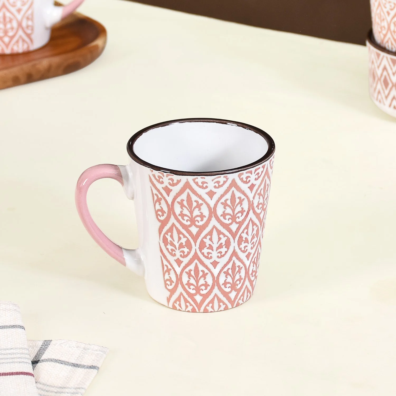 Baroque Tea Cup Set Of 6 Pink 250ml - Image 6