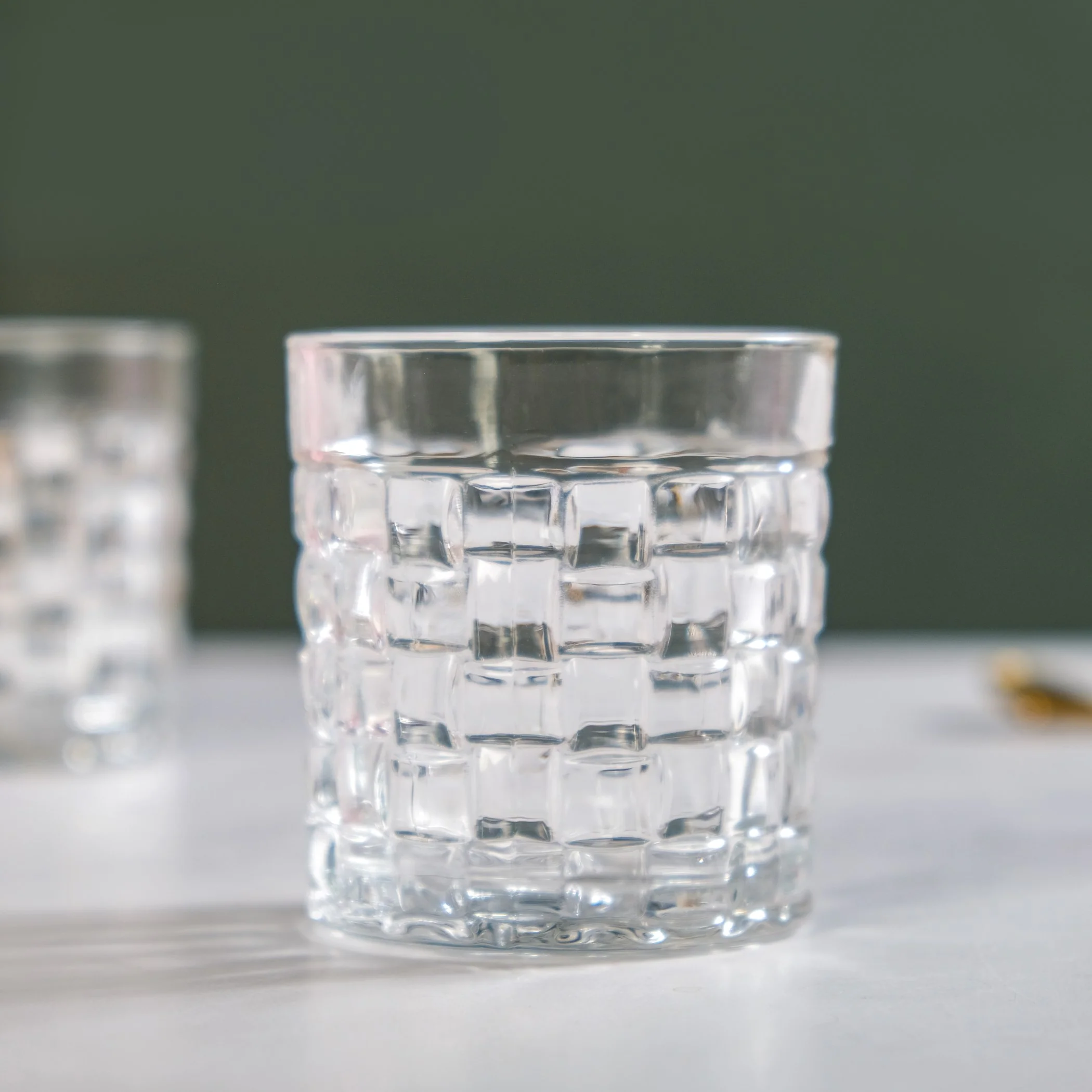 Basket Weave Embossed Whiskey Rocks Glass Set Of 6 230ml - Image 8