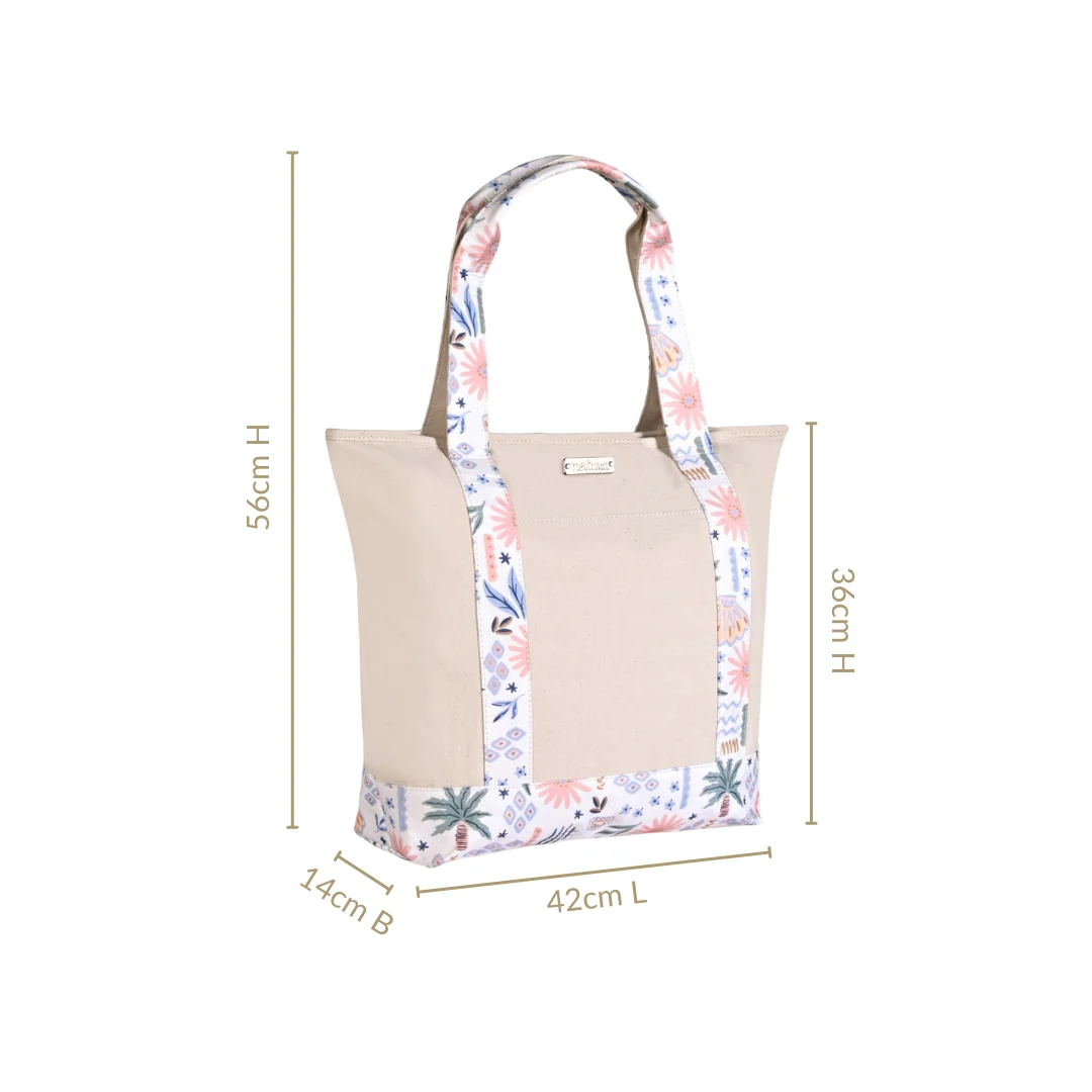 Beach Please Large Canvas Zipper Tote Bag - Image 5