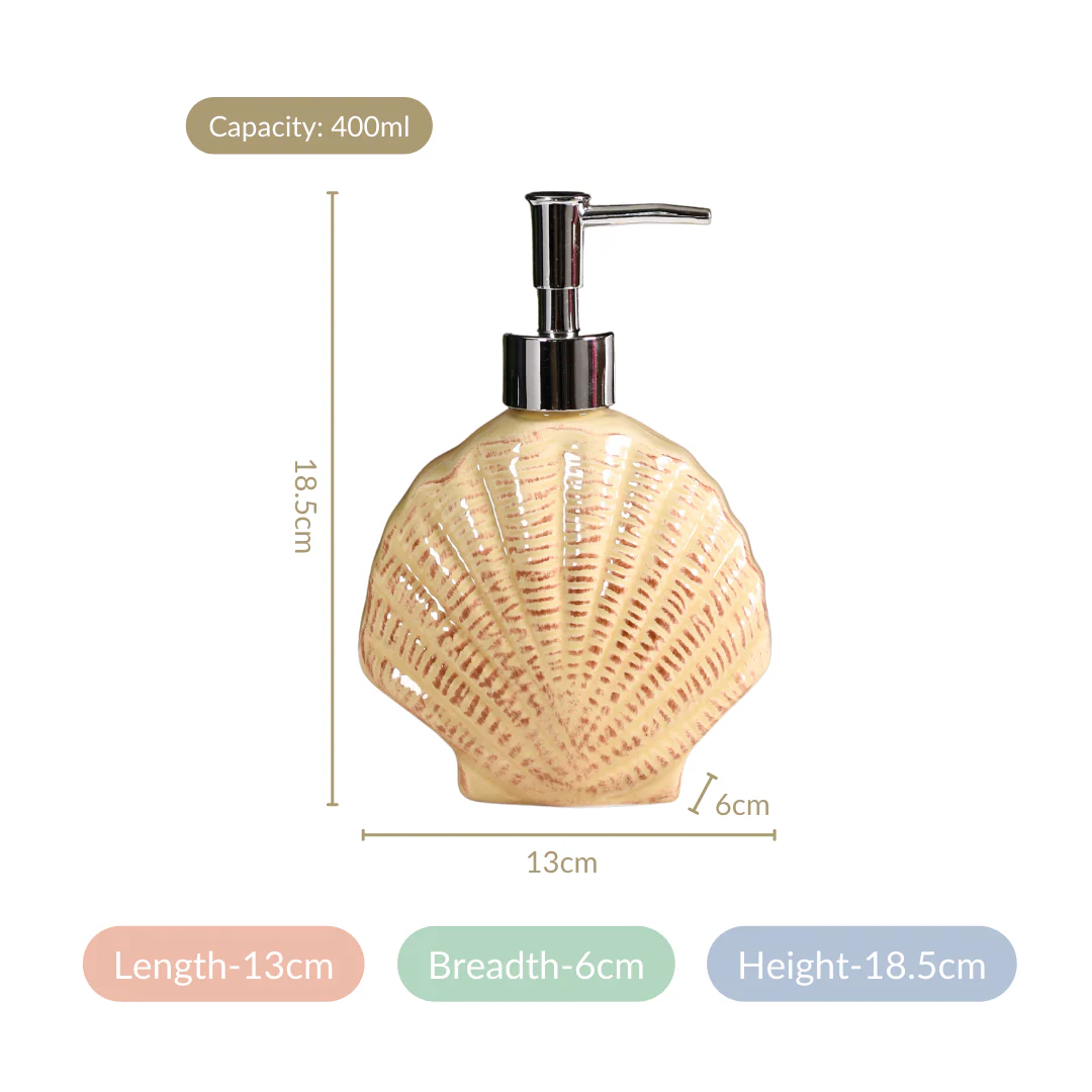 Beach Seashell Ceramic Soap Dispenser - Image 3