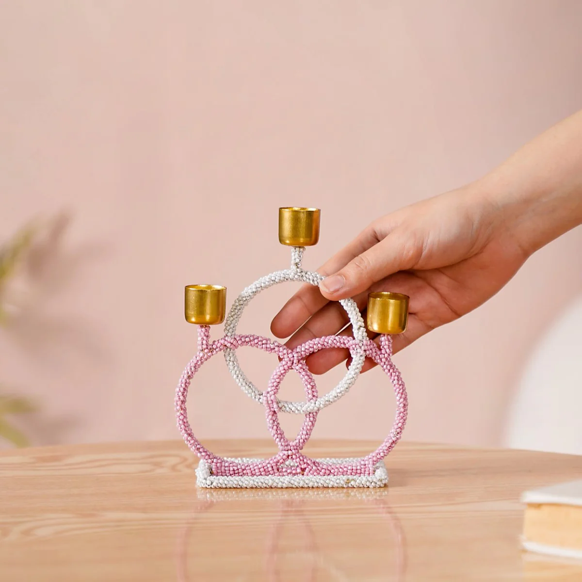 Beaded Candle Holder For Home Decor - Image 3