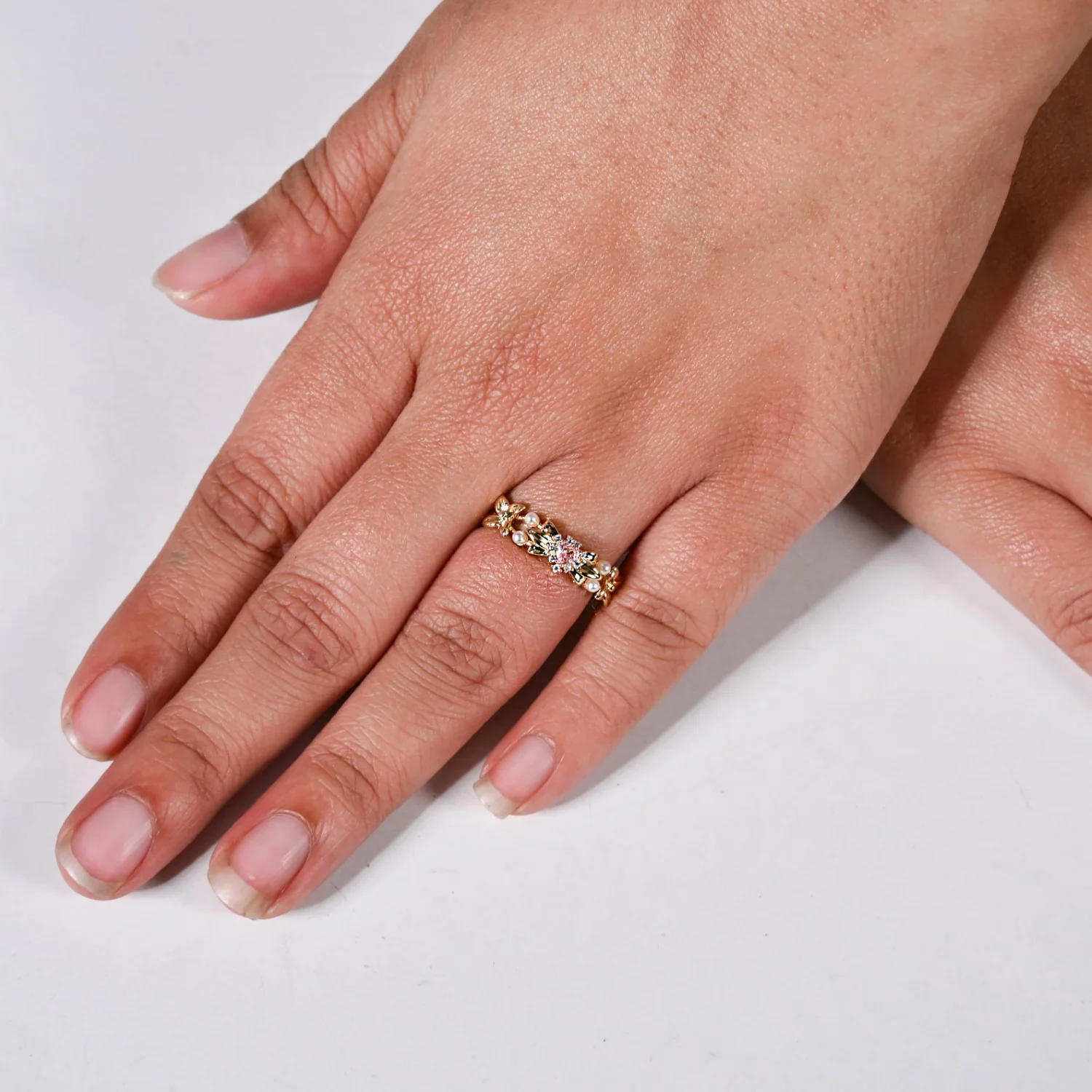 Beaded Floral Ring - Image 2