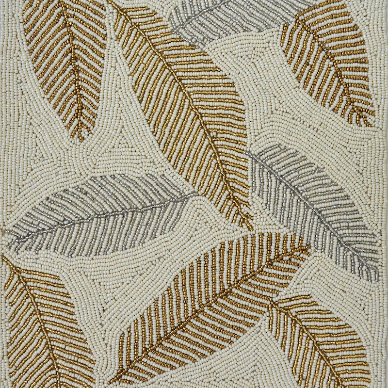 Beads White and Gold Leaf Runner - Image 6