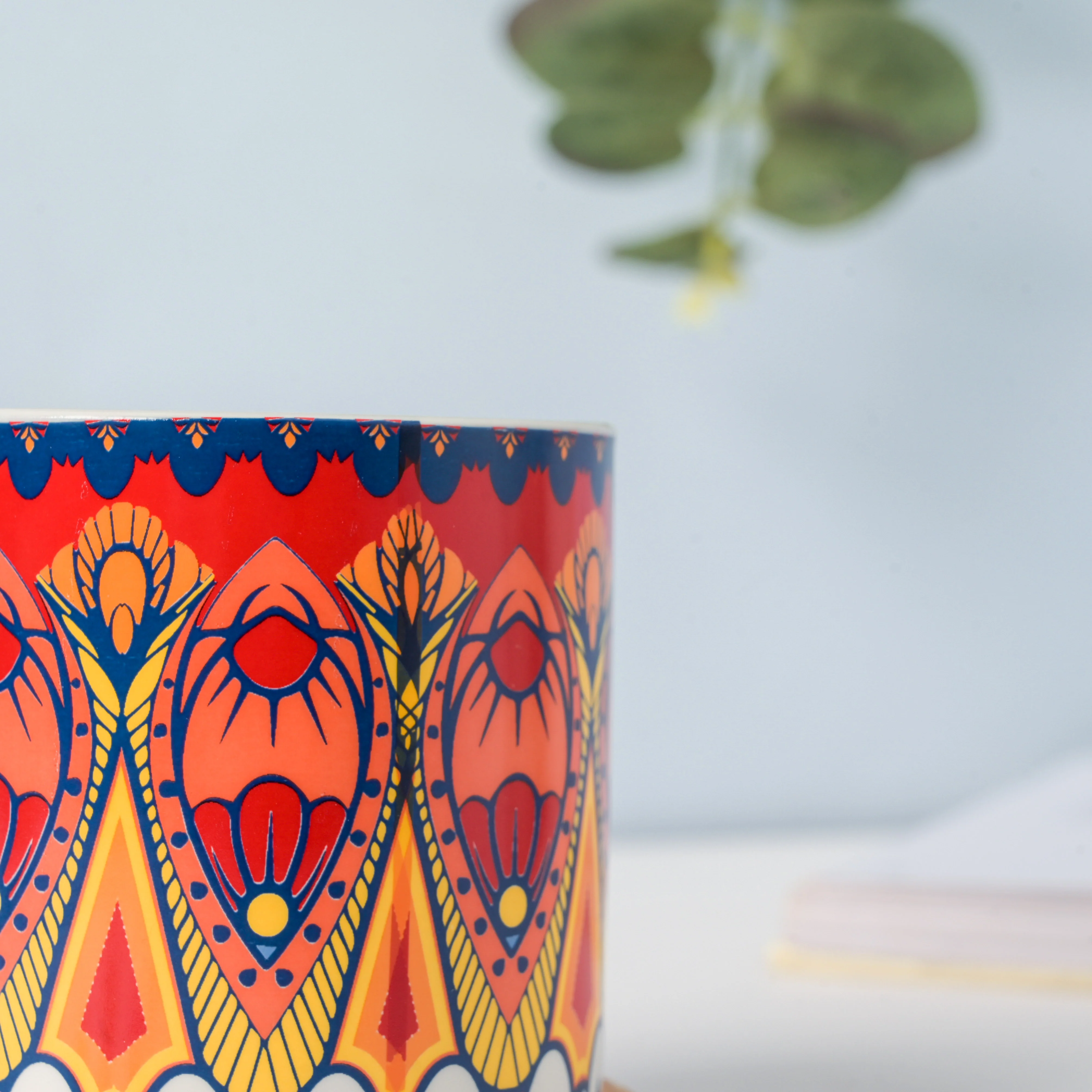 Beaming Red Planter With Coaster - Image 6