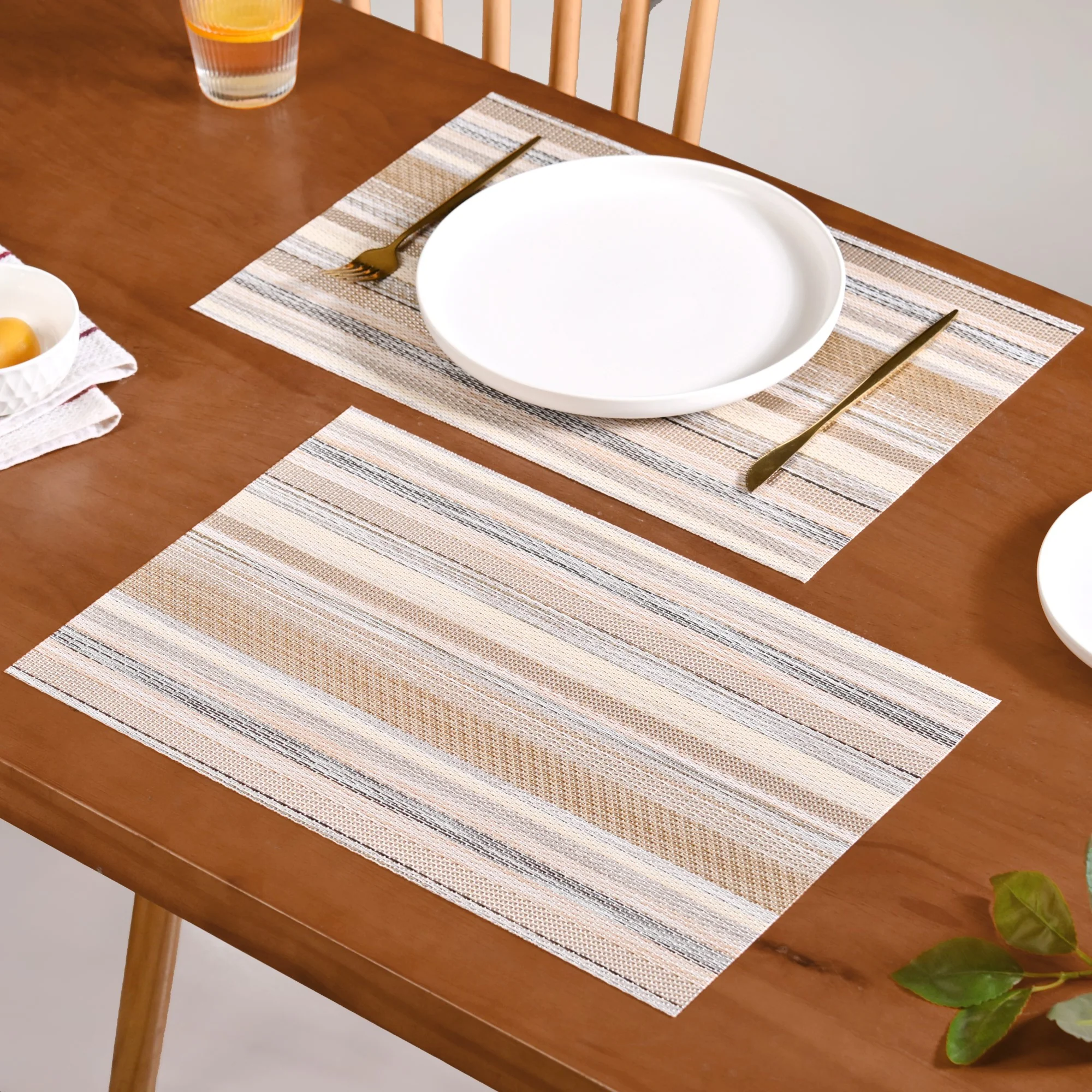Beige and Brown Placemats Set Of 6 - Image 2