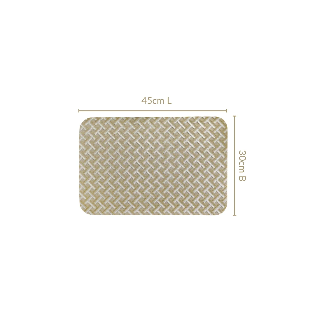 Beige Gold Chevron Tablemat Set Of 6 - Image 4