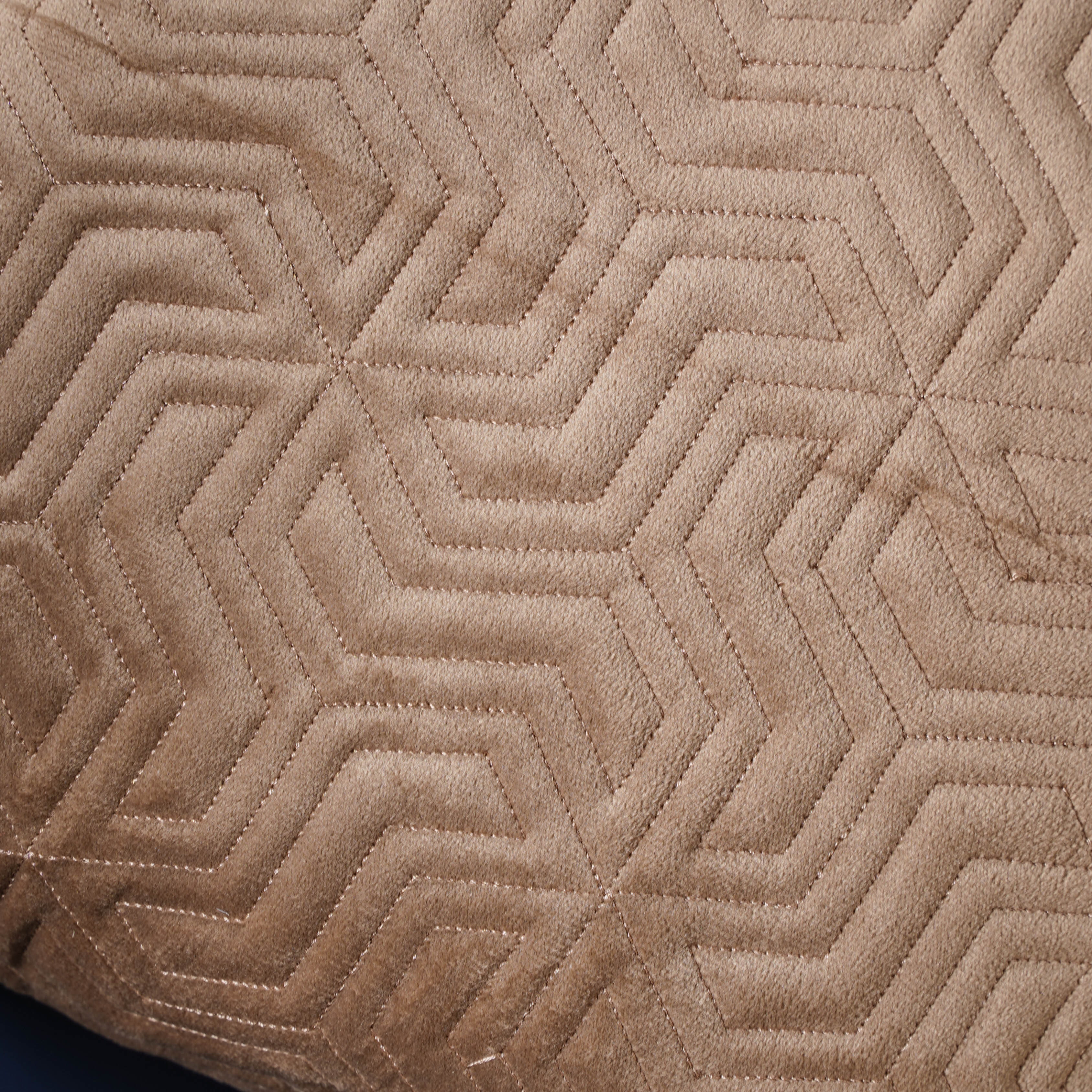 Beige Quilted Velvet Cushion Cover 16 inch - Image 2