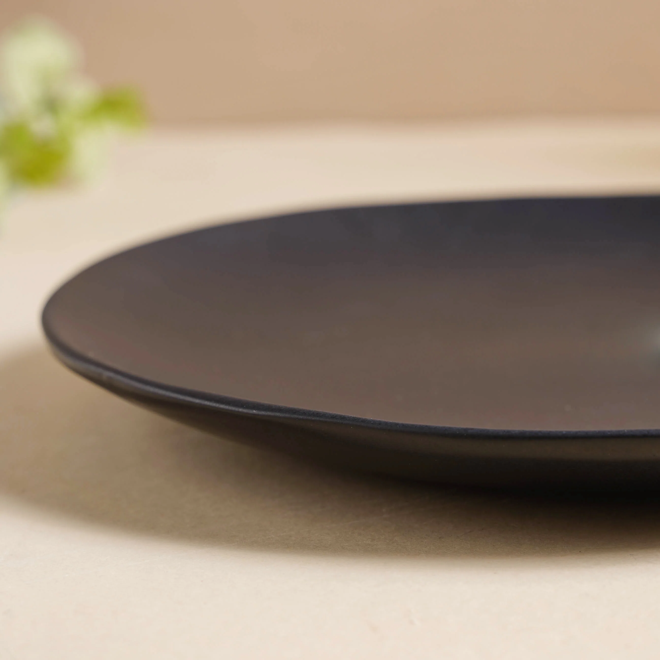 Bellinor Black Matte Snack Plate 8 Inch - Image 7
