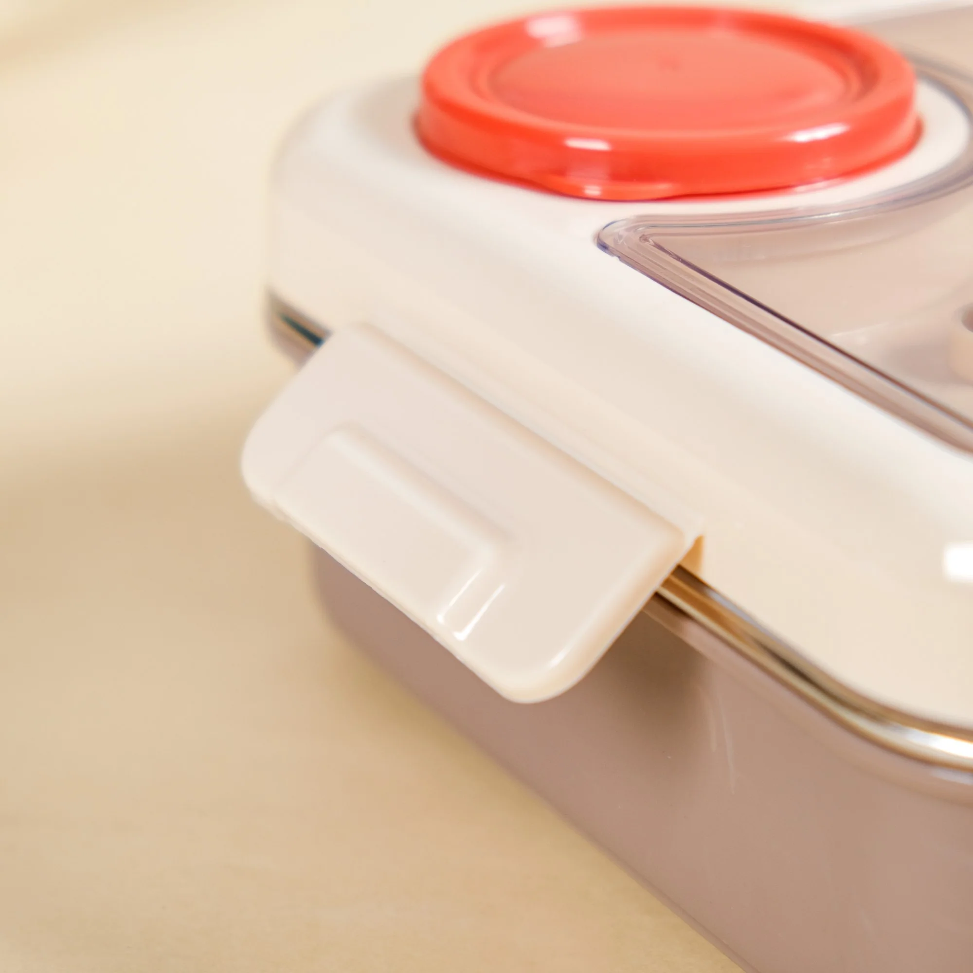 Bento Beige Stainless Steel Insulated Lunch Box For Work 950ml - Image 19