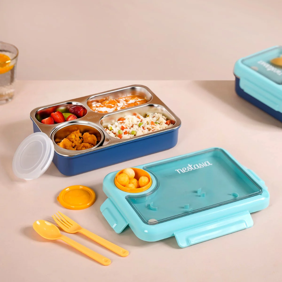 Bento Blue Stainless Steel Tiffin Box 950ml - Image 4