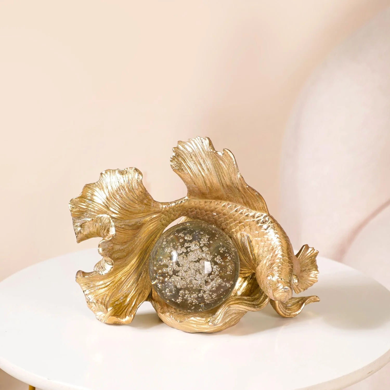 Betta Fish Sculpture With Crystal Ball - Image 8