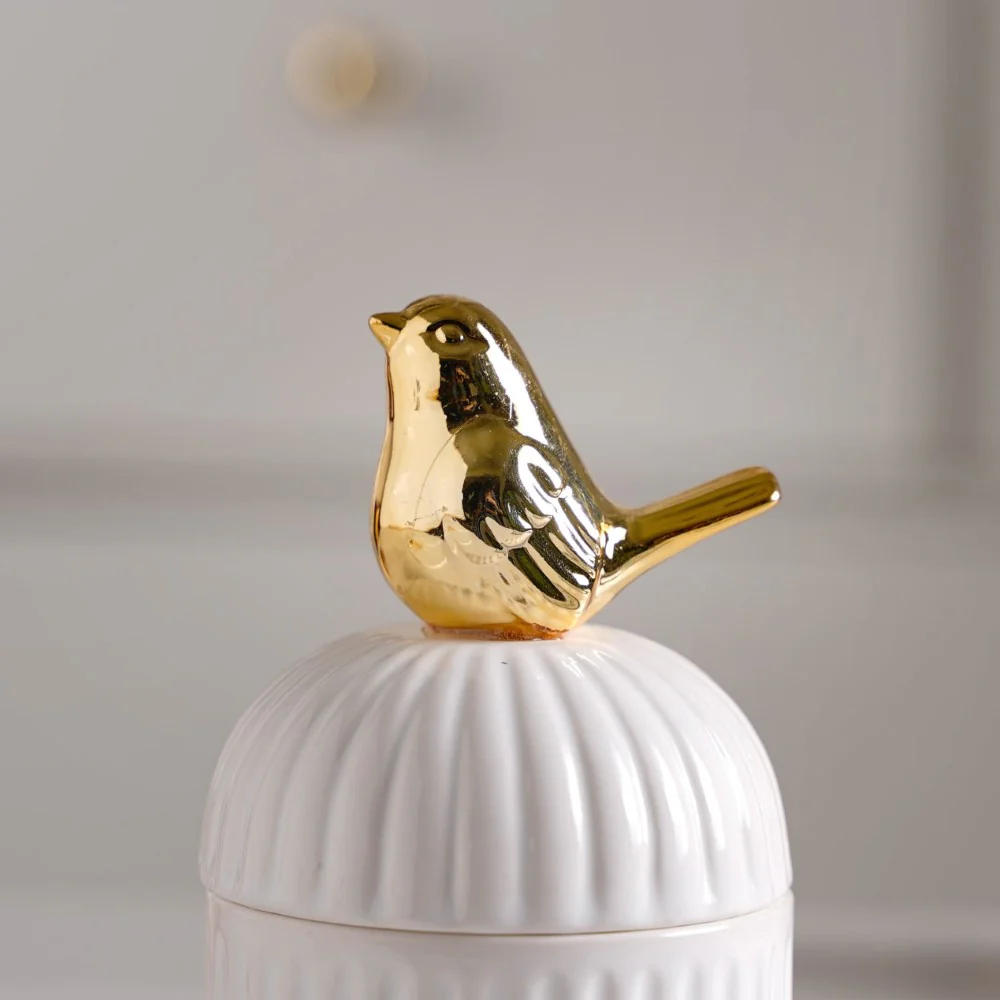 Bird Ceramic Canister White - Image 6