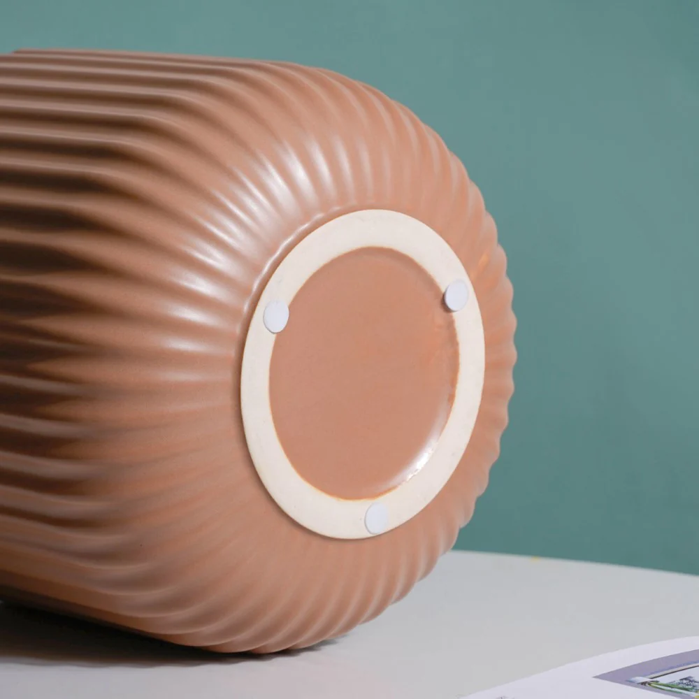 Biscuit Brown Fluted Vase Large - Image 8