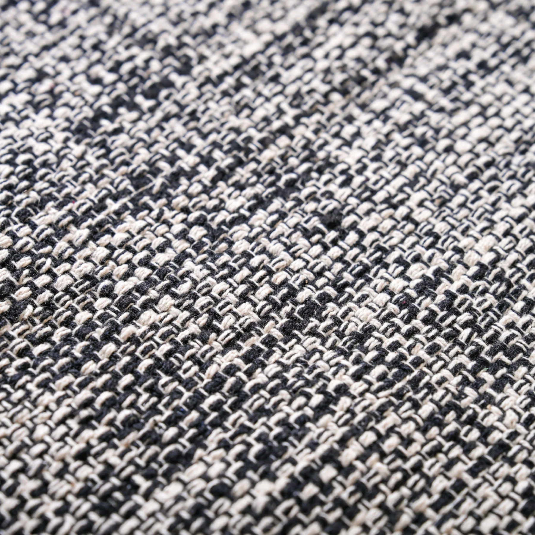 Black And White Tweed Cotton Anti Slip Floor Mat 96x53cm - Image 4