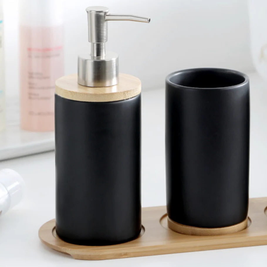 Black Bath Accessory Set - Image 4