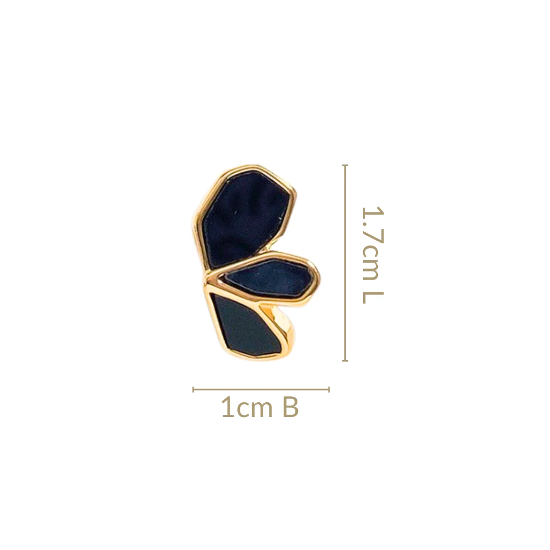 Black Blossom Gold Studs - Image 3