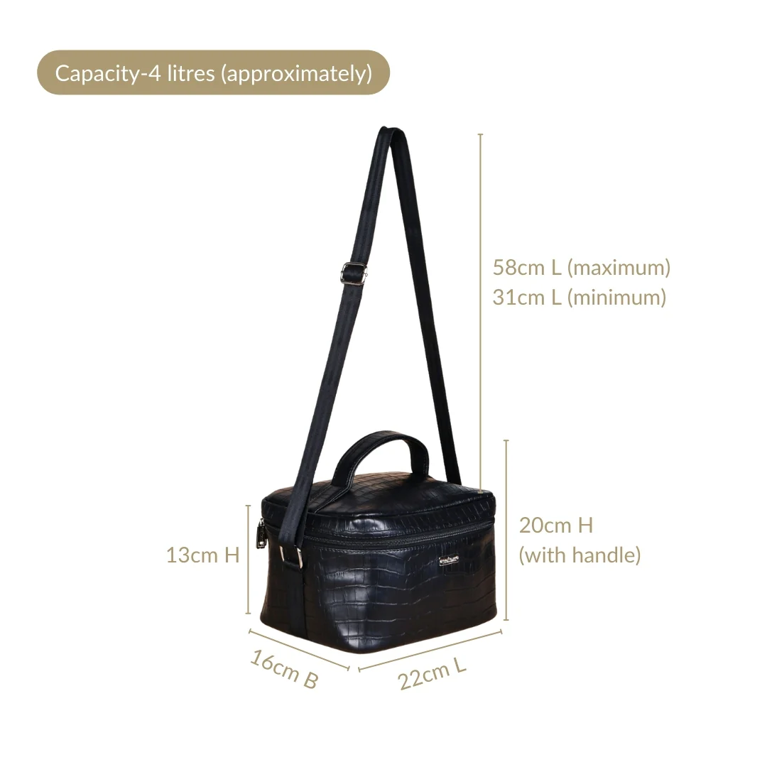 Black Croco Insulated Lunch Bag - Image 4