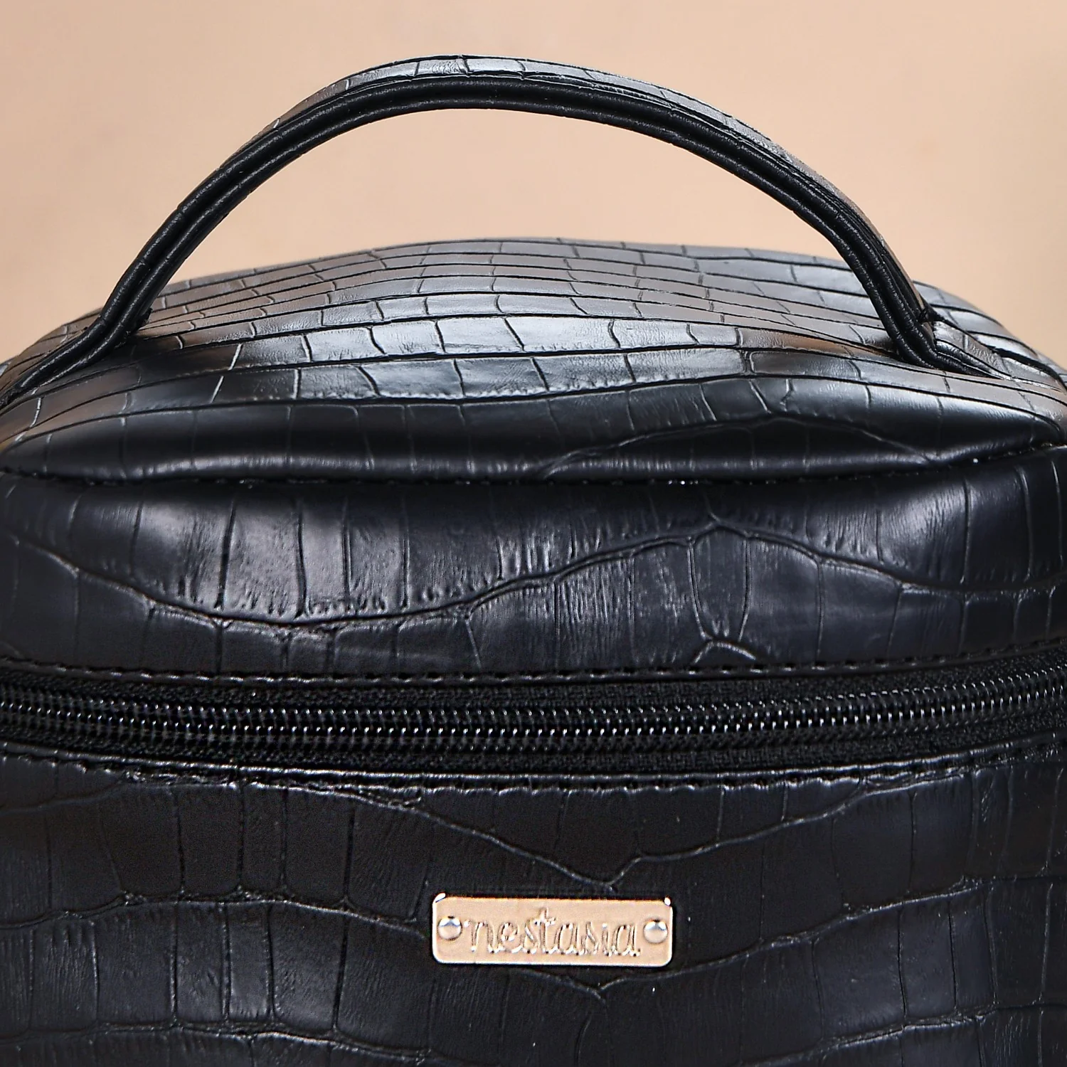 Black Croco Lunch Bag With Insulation - Image 9