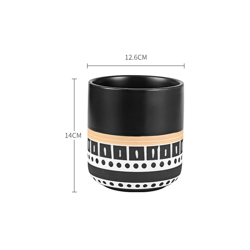 Black Ethnic Flower Pot - Image 3