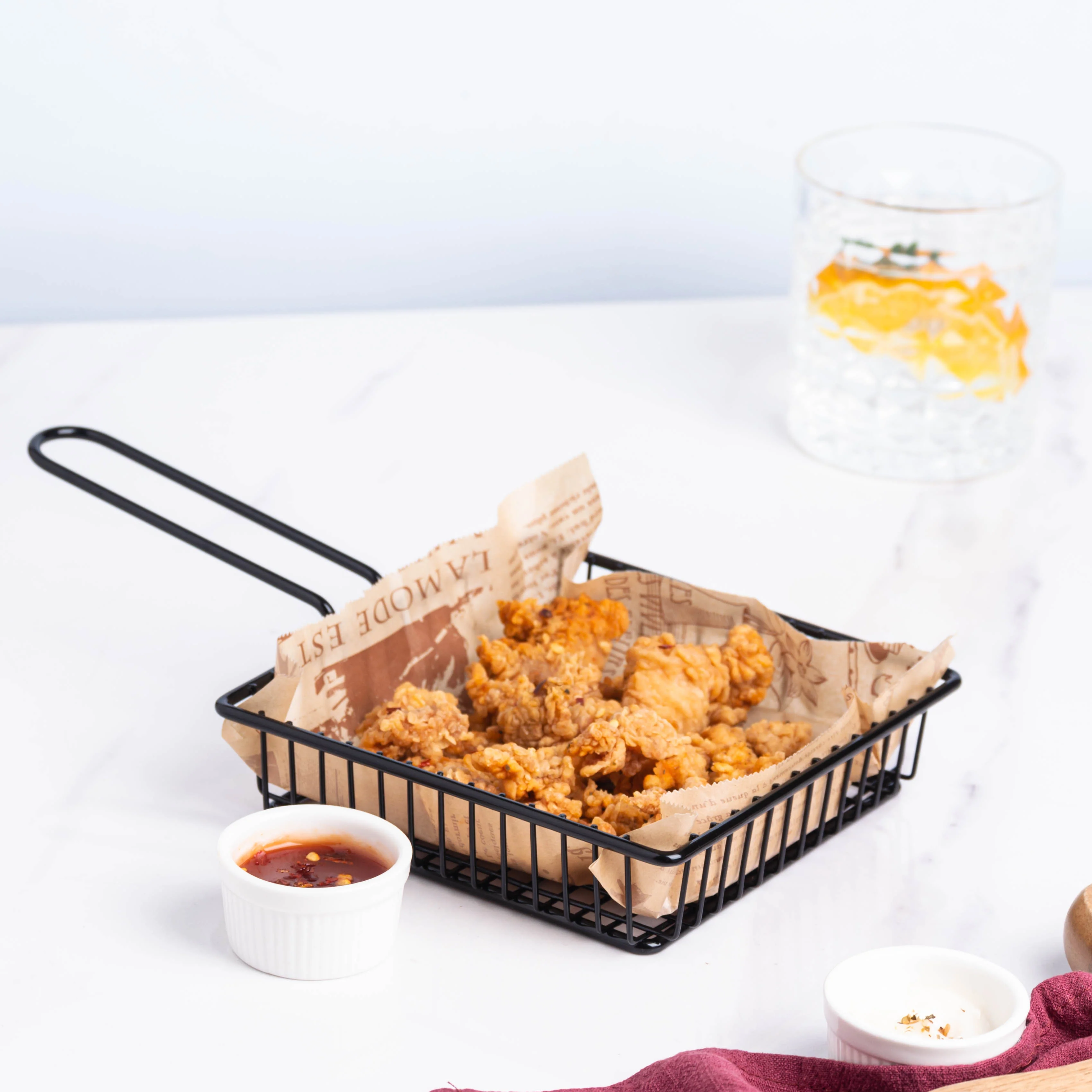 Black French Fry Basket
