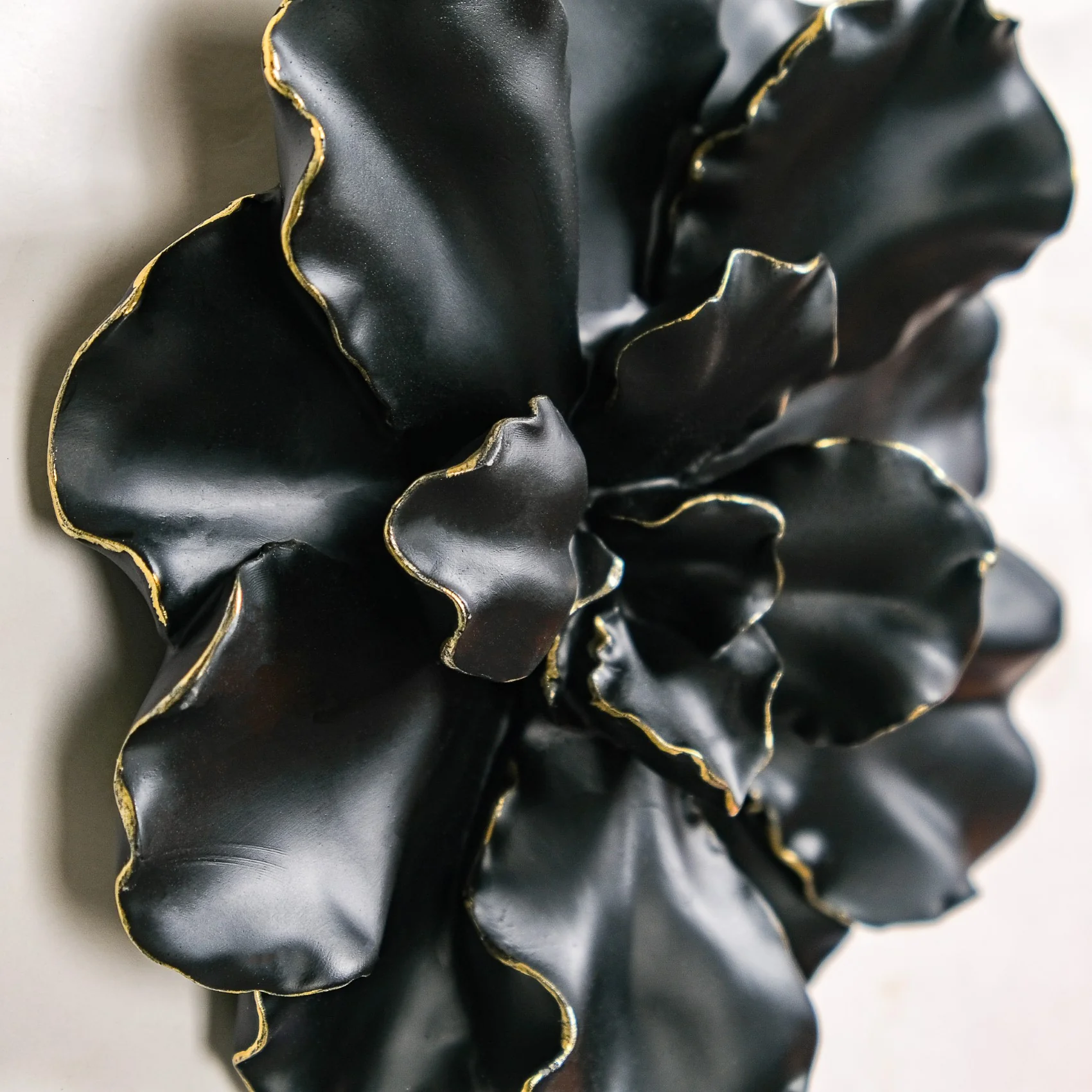 Black Gold Carnation Flower Wall Decor - Image 6