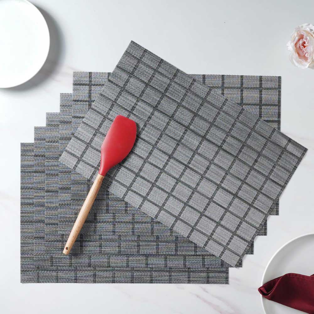 Black PVC Placemat Set of 6