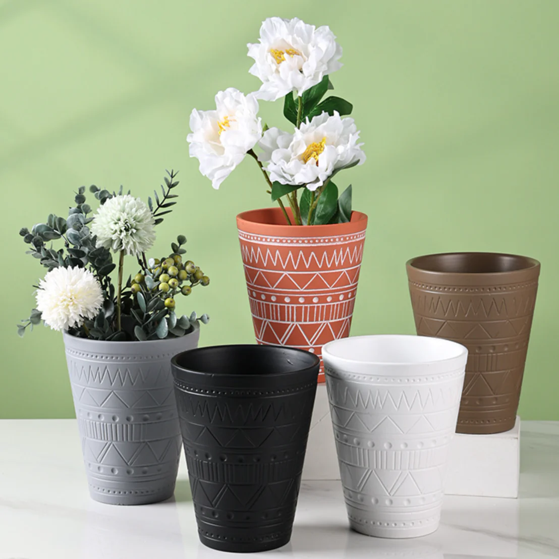 Black Tall Textured Pot - Image 11