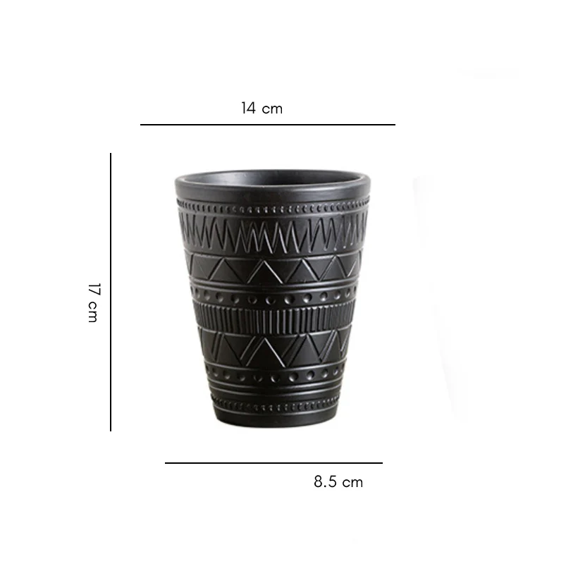 Black Tall Textured Pot - Image 13