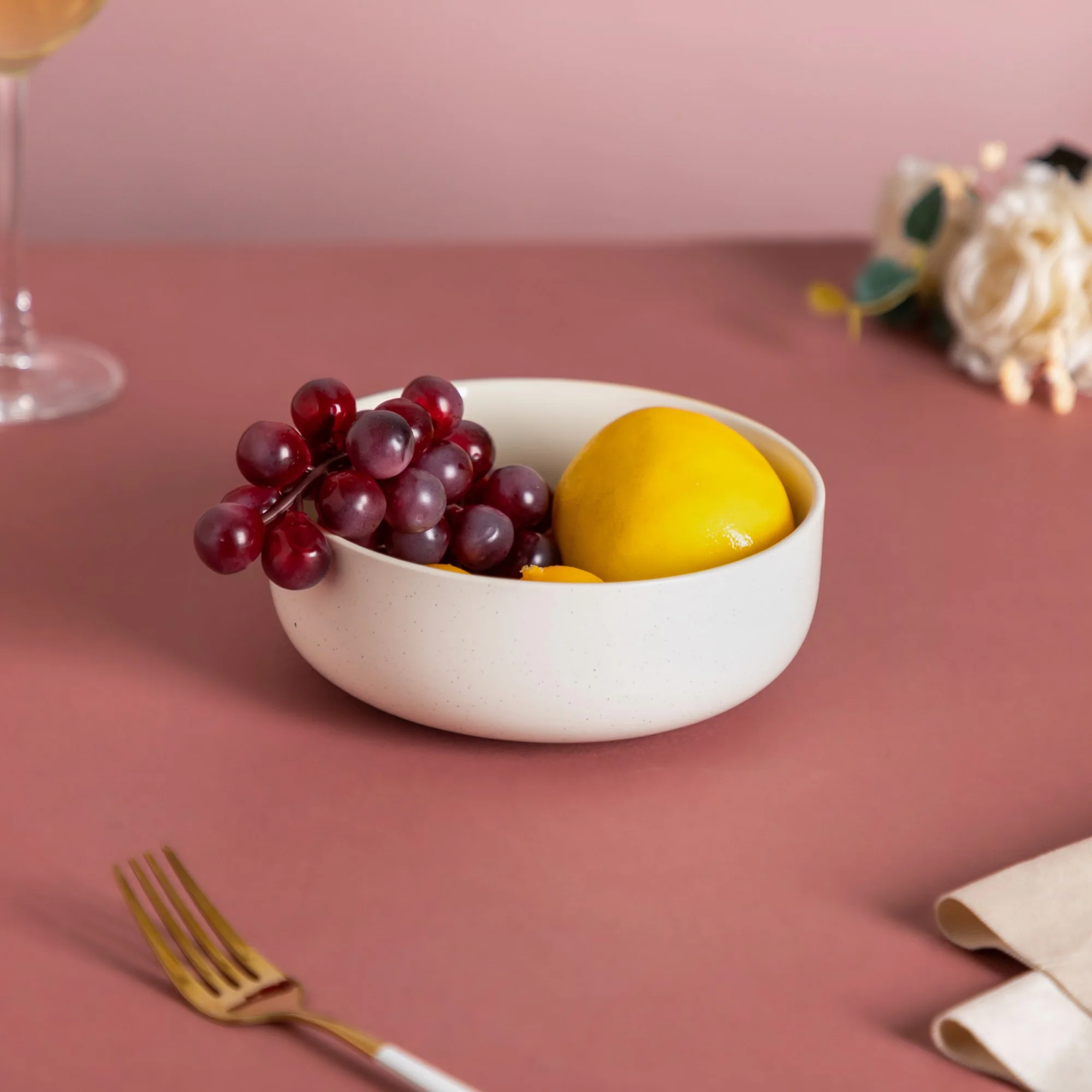 Blanca White Speckled Bowl 600ml