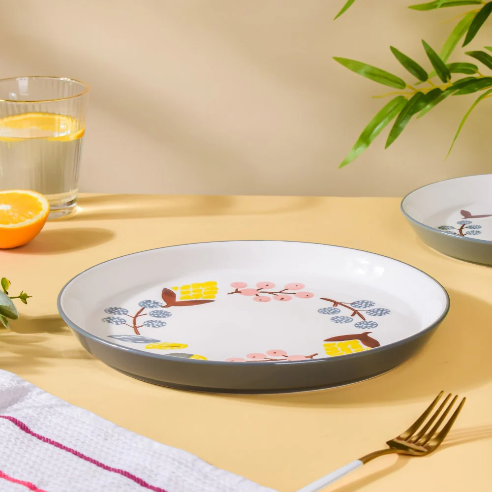 Bloom Ceramic Dinner Plate Grey 10 Inch - Image 3