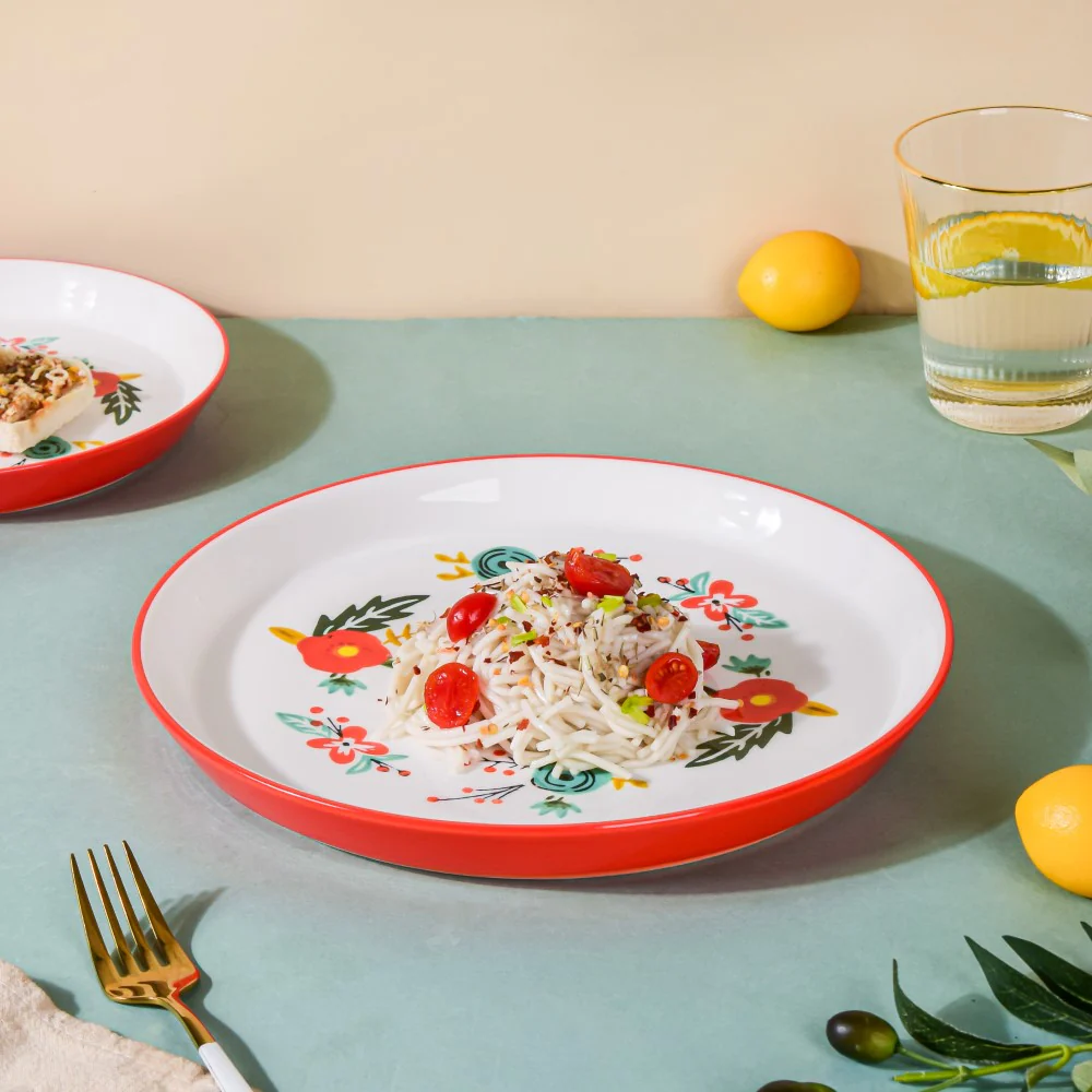 Bloom Ceramic Dinner Plate Red 10 Inch - Image 3