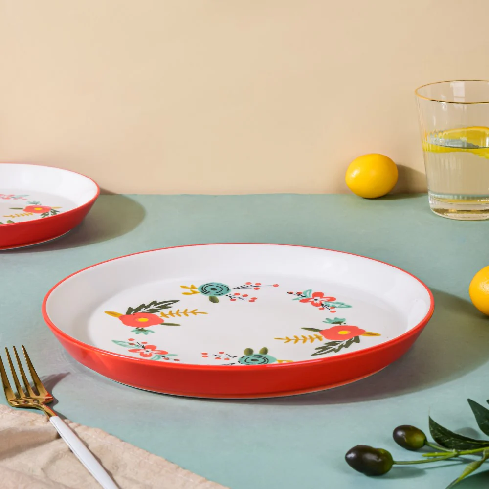 Bloom Ceramic Dinner Plate Red 10 Inch - Image 6