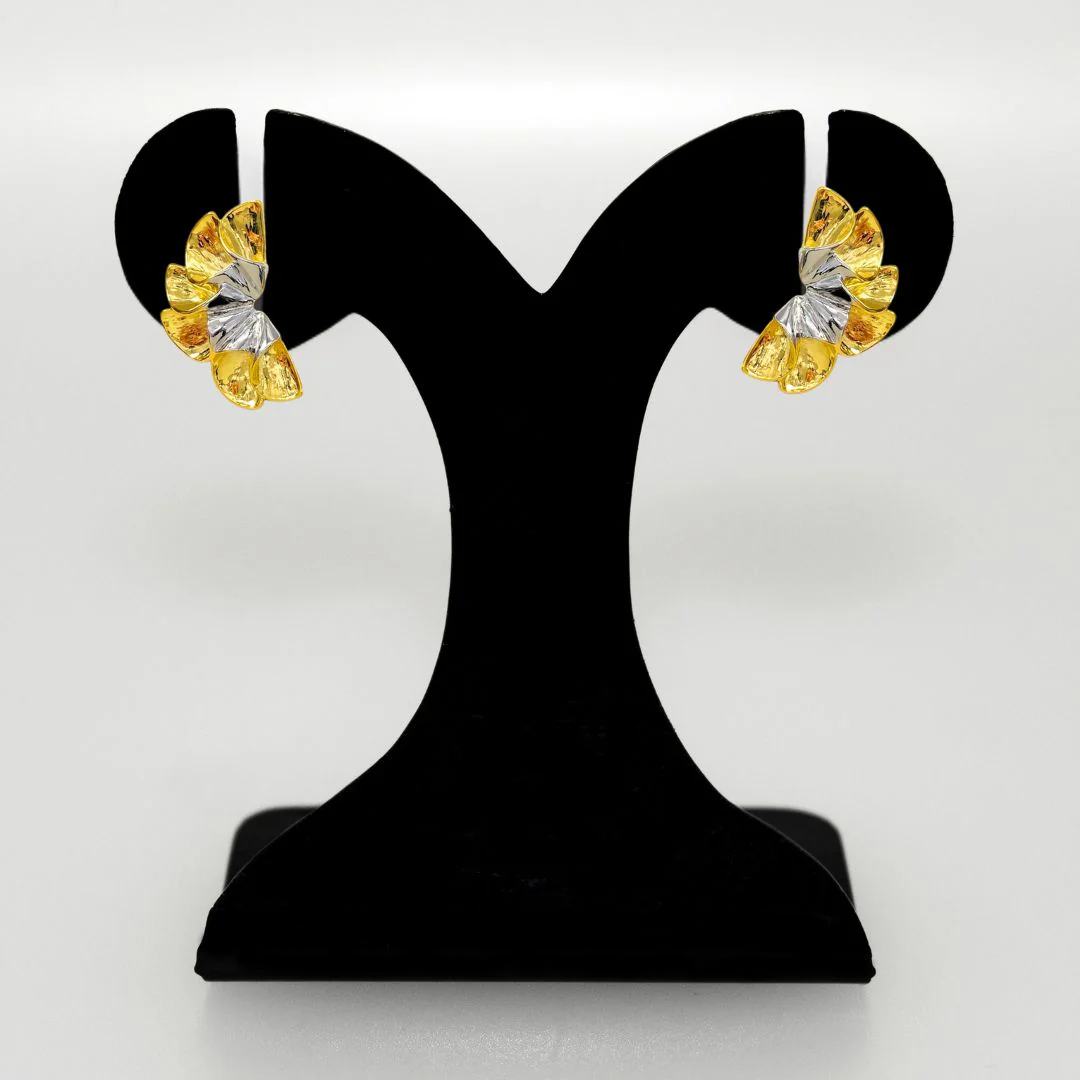 Blooming Gold Sculptural Floral Earrings - Image 6