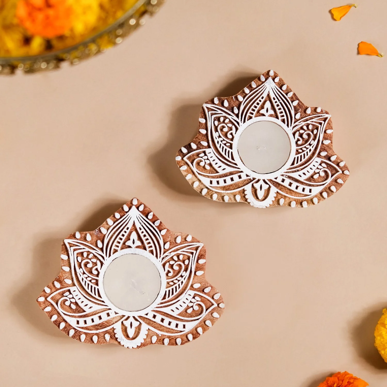 Blooming Lotus Tea Light Candle Holder Set Of 2 - Image 9