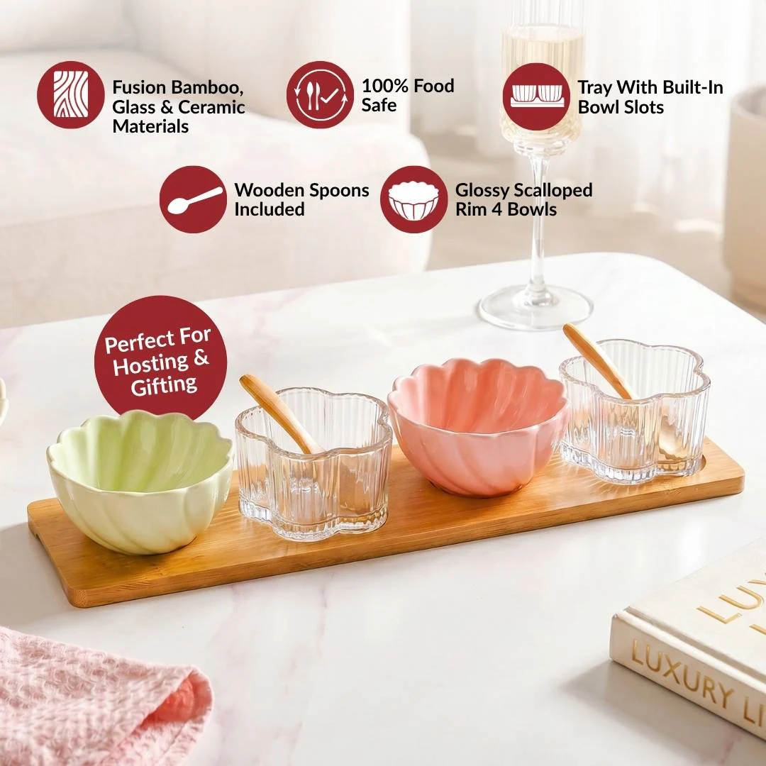 Blossom Bowls Serving Platter With Spoon Set Of 7 - Image 2