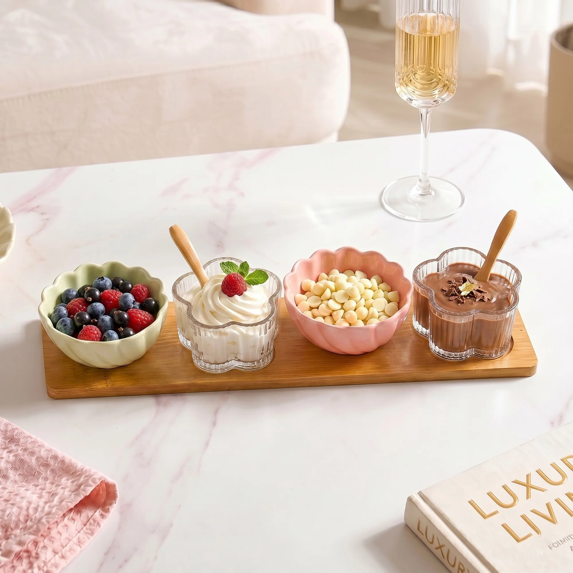 Blossom Bowls Serving Platter With Spoon Set Of 7 - Image 8