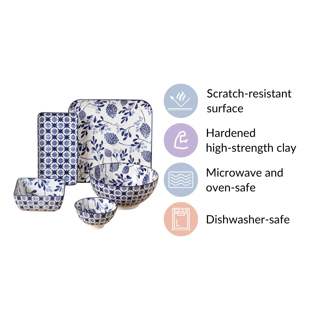 Blue 26 Piece Dinnerware Set For 6 - Image 11