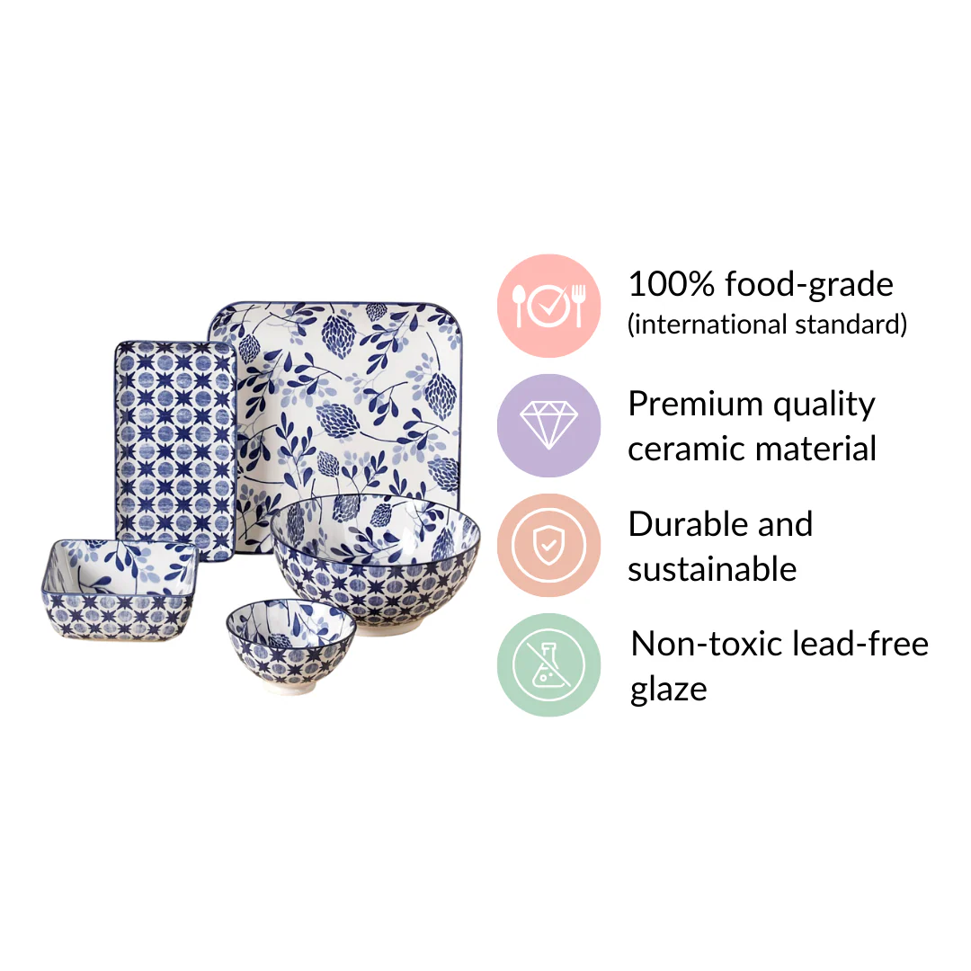 Blue 26 Piece Dinnerware Set For 6 - Image 13