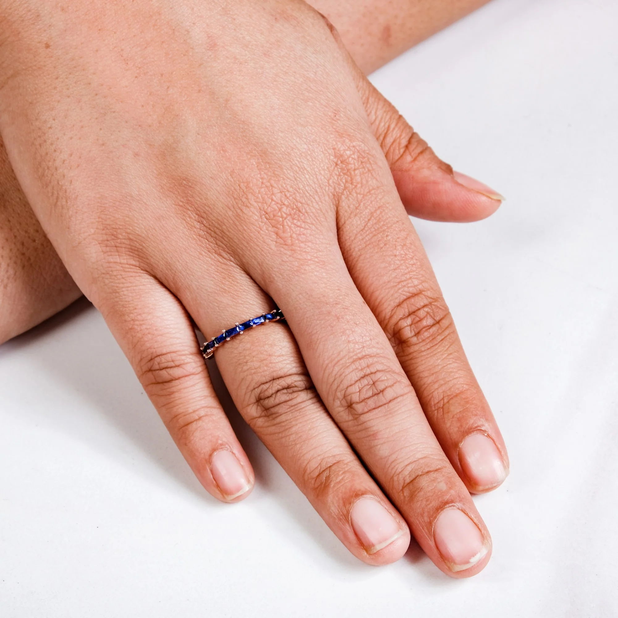 Blue And Gold Dainty Finger Ring - Image 2