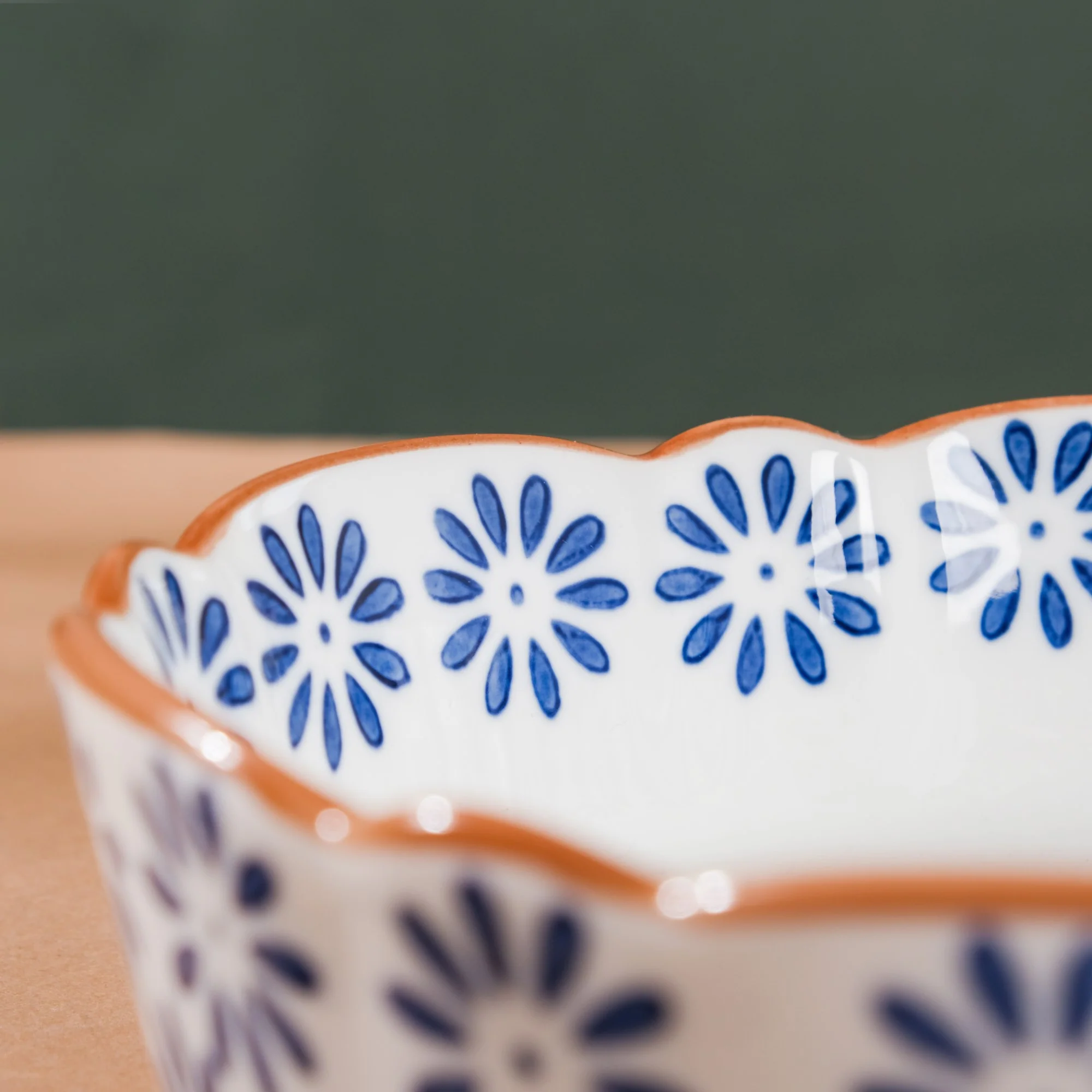 Blue Daisy Serving Bowl 7 Inch - Image 6