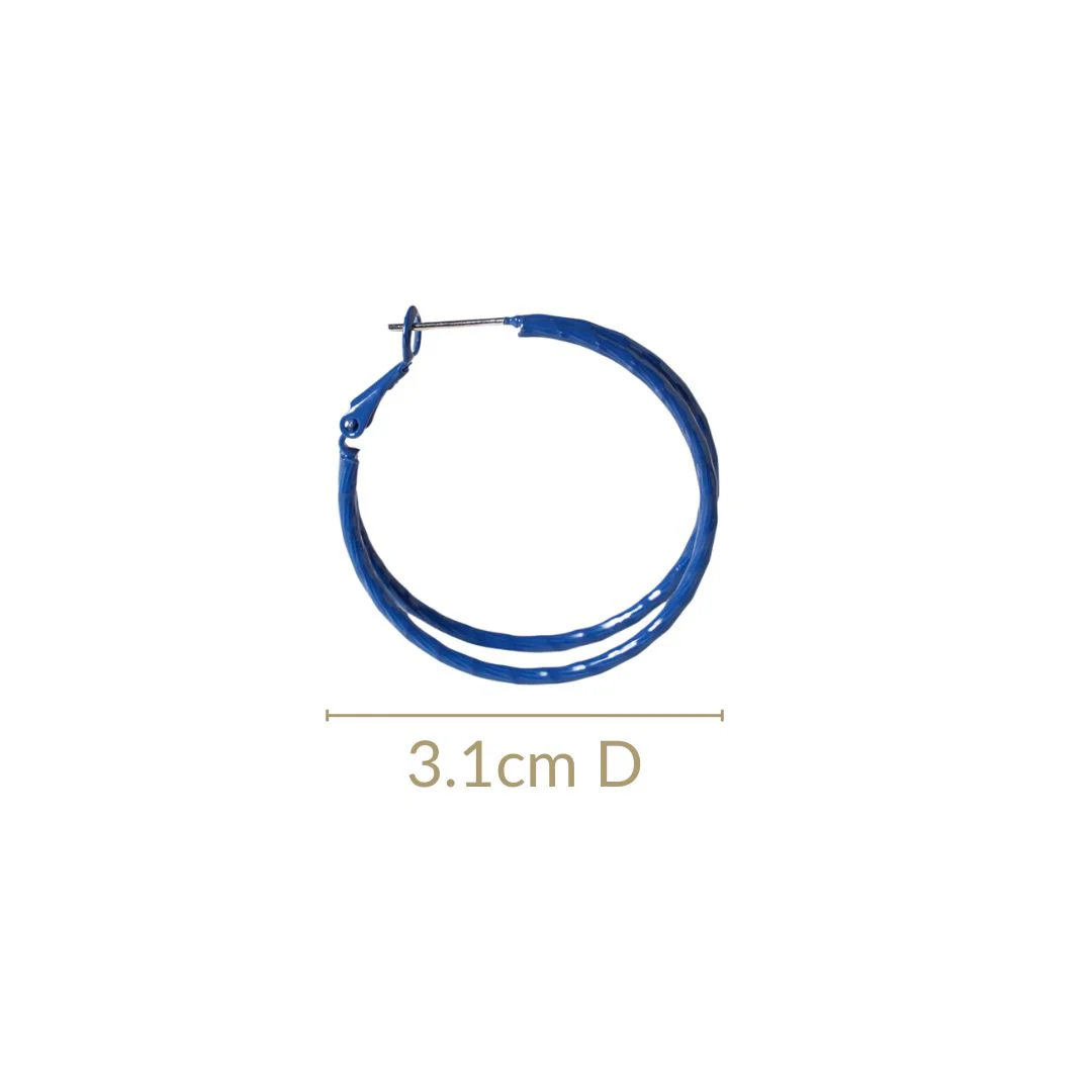 Blue Double Layered Hoop - Image 3