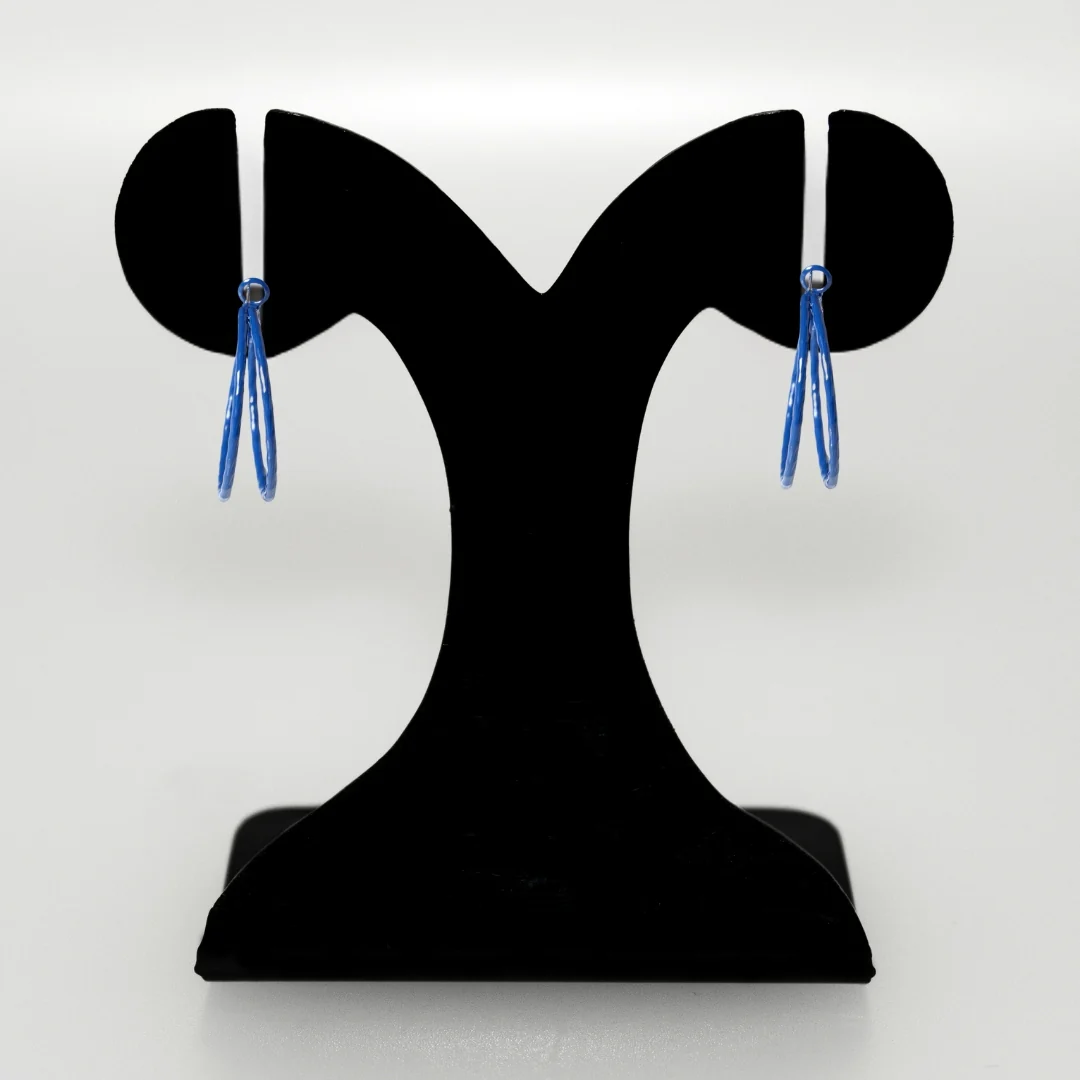 Blue Double Layered Hoop - Image 6