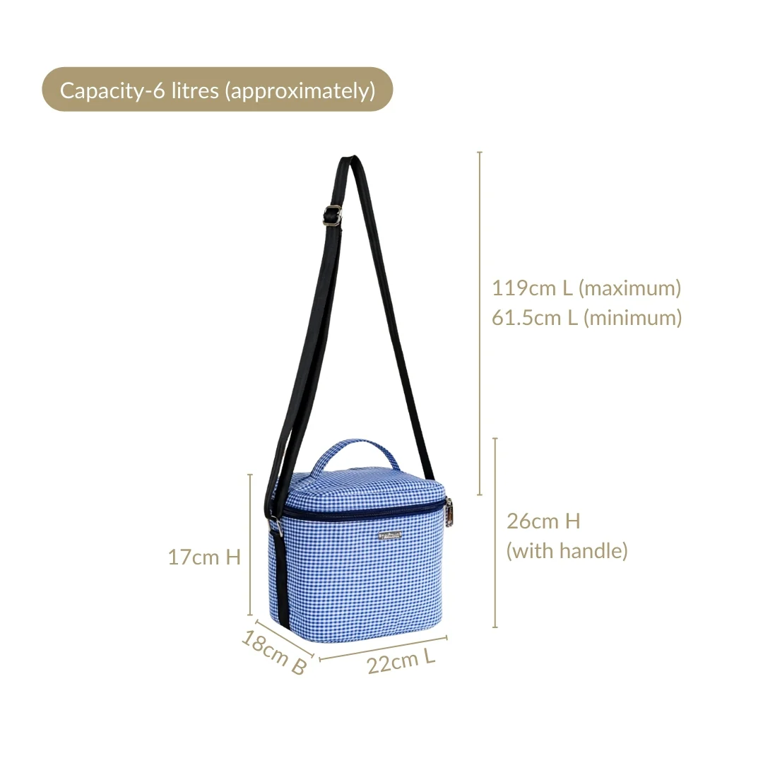 Blue Gingham Insulated Lunch Bag - Image 4