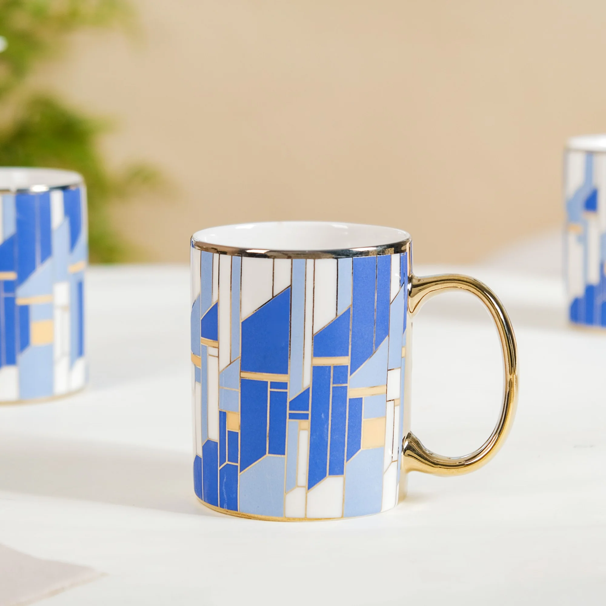 Blue Gold Tea Cup Set of 6 350ml - Image 3