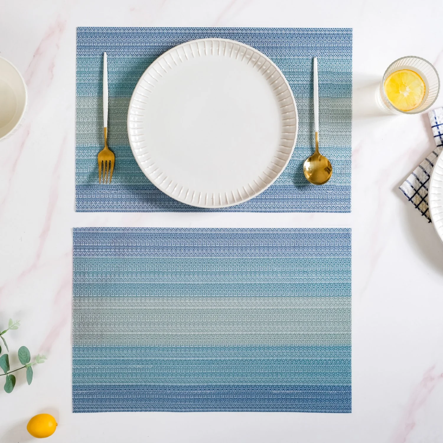 Blue Hues Dining Table Mat Set Of 6 - Image 7