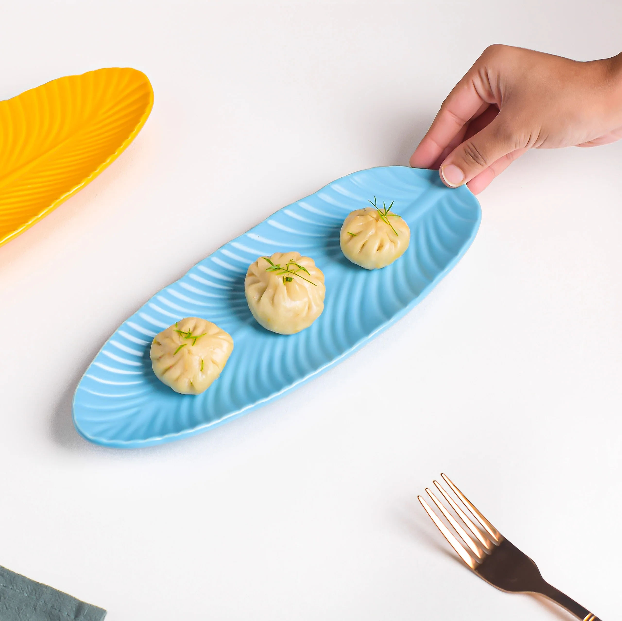 Blue Muffin Leaf Platter - Image 2
