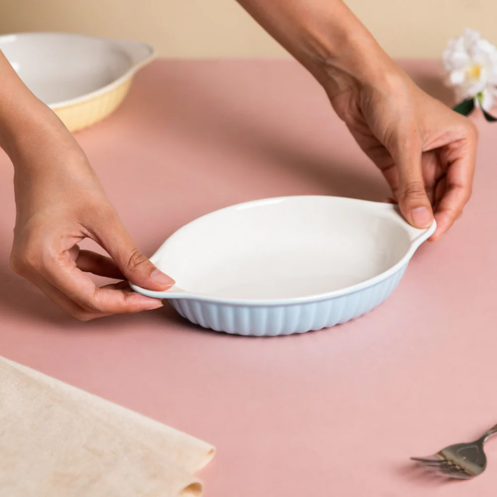 Blue Muffin Oval Baking Plate 6 Inch - Image 2