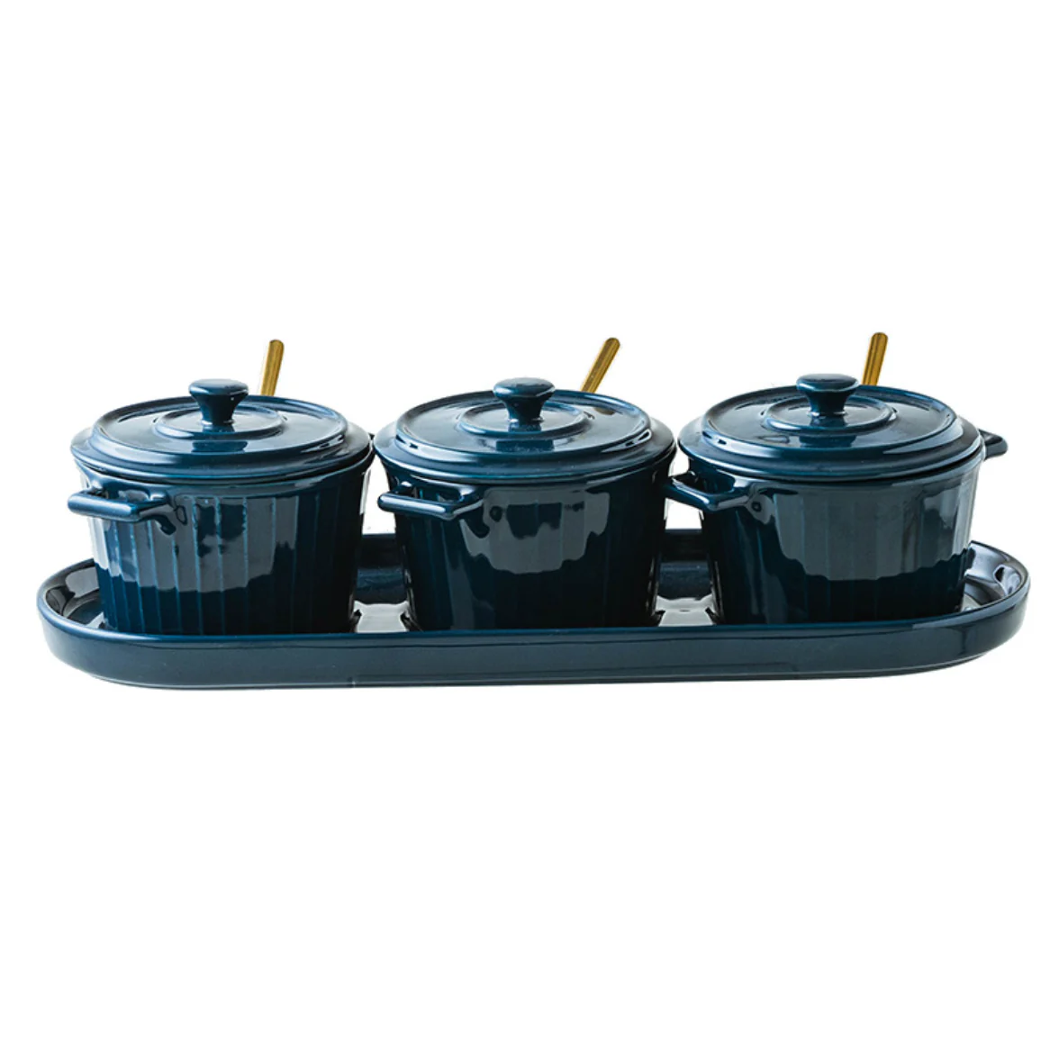 Blue Spice Jar Set With Tray - Image 2