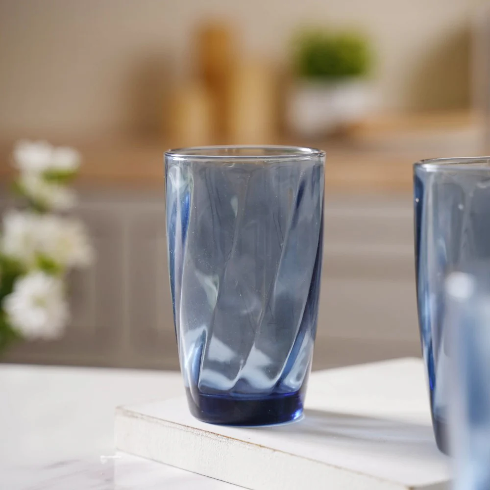 Blue Swirl Drinking Glass Set of 6 - Image 8